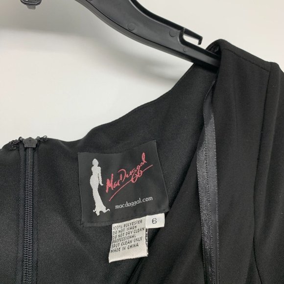 Mac Duggal Dress 41016 Black Floral Embellished Wrap Long Sleeve Gown - Picture 3 of 13